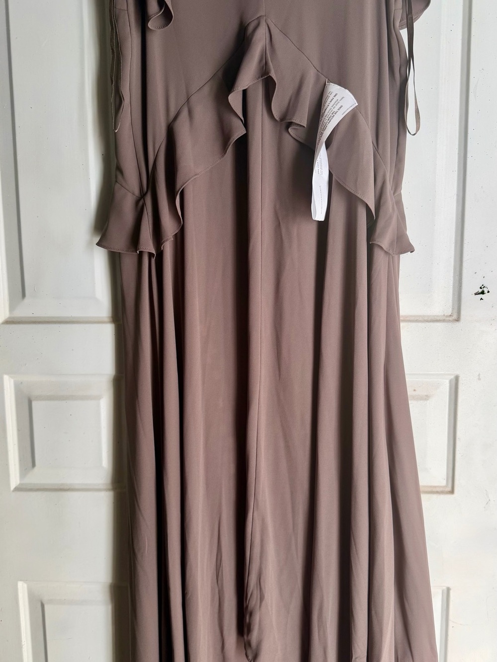 BCBGMaxAzria Taupe Ruffle High-Low Dress - Picture 3 of 4